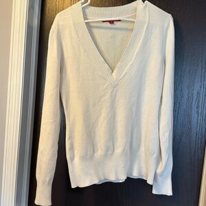 White V-Neck Sweater